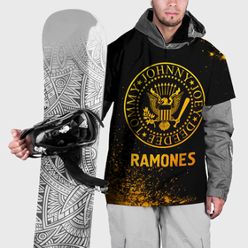 Накидка на куртку 3D с принтом Ramones   gold gradient в Белгороде, 100% полиэстер |  | Тематика изображения на принте: 