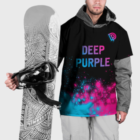 Накидка на куртку 3D с принтом Deep Purple   neon gradient посередине , 100% полиэстер |  | Тематика изображения на принте: 
