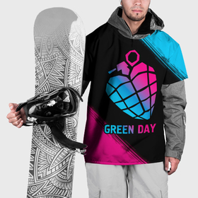 Накидка на куртку 3D с принтом Green Day   neon gradient в Курске, 100% полиэстер |  | Тематика изображения на принте: 