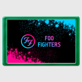 Магнит 45*70 с принтом Foo Fighters   neon gradient по горизонтали , Пластик | Размер: 78*52 мм; Размер печати: 70*45 | 