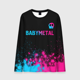 Мужской лонгслив 3D с принтом Babymetal   neon gradient посередине в Курске, 100% полиэстер | длинные рукава, круглый вырез горловины, полуприлегающий силуэт | 