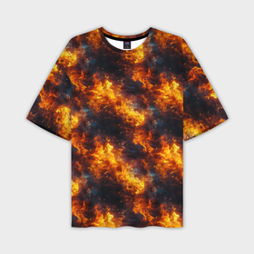 Мужская футболка oversize 3D с принтом Пламя огня паттерн в Тюмени,  |  | 