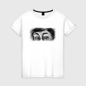 Женская футболка хлопок с принтом Глаза Арсения в Белгороде, 100% хлопок | прямой крой, круглый вырез горловины, длина до линии бедер, слегка спущенное плечо | 