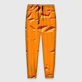 Мужские брюки 3D с принтом Оранжевый мотив в Тюмени, 100% полиэстер | манжеты по низу, эластичный пояс регулируется шнурком, по бокам два кармана без застежек, внутренняя часть кармана из мелкой сетки | 