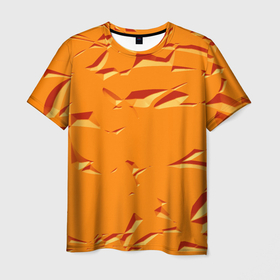Мужская футболка 3D с принтом Оранжевый мотив в Новосибирске, 100% полиэфир | прямой крой, круглый вырез горловины, длина до линии бедер | 