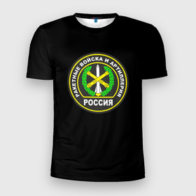 Мужская футболка 3D Slim с принтом Ракетные войска РФ в Новосибирске, 100% полиэстер с улучшенными характеристиками | приталенный силуэт, круглая горловина, широкие плечи, сужается к линии бедра | 