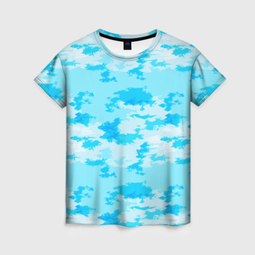 Женская футболка 3D с принтом Абстракция стилизованное небо в Екатеринбурге, 100% полиэфир ( синтетическое хлопкоподобное полотно) | прямой крой, круглый вырез горловины, длина до линии бедер | 