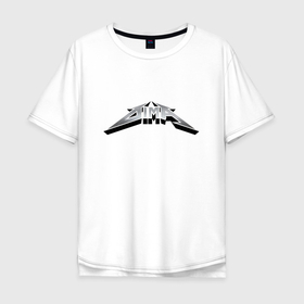 Мужская футболка хлопок Oversize с принтом Дима в стиле группы Металлика в Тюмени, 100% хлопок | свободный крой, круглый ворот, “спинка” длиннее передней части | 