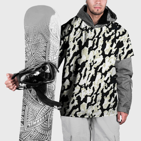 Накидка на куртку 3D с принтом Размытый пятнистый чёрно белый , 100% полиэстер |  | 