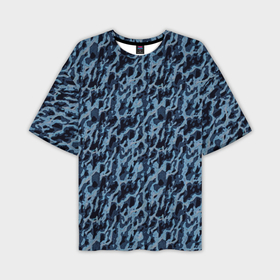 Мужская футболка oversize 3D с принтом Размытый пятнистый синий в Санкт-Петербурге,  |  | 