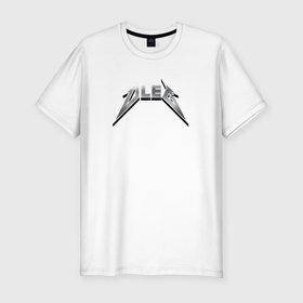 Мужская футболка хлопок Slim с принтом Олег в стиле рок группы Металлика в Тюмени, 92% хлопок, 8% лайкра | приталенный силуэт, круглый вырез ворота, длина до линии бедра, короткий рукав | 