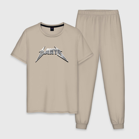 Мужская пижама хлопок с принтом Даня в стиле рок группы Металлика в Белгороде, 100% хлопок | брюки и футболка прямого кроя, без карманов, на брюках мягкая резинка на поясе и по низу штанин
 | 