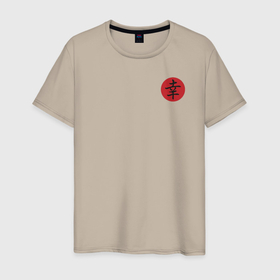 Мужская футболка хлопок с принтом Самурай  и счастье в Белгороде, 100% хлопок | прямой крой, круглый вырез горловины, длина до линии бедер, слегка спущенное плечо. | 
