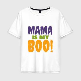 Мужская футболка хлопок Oversize с принтом Люблю свою маму в Белгороде, 100% хлопок | свободный крой, круглый ворот, “спинка” длиннее передней части | Тематика изображения на принте: 