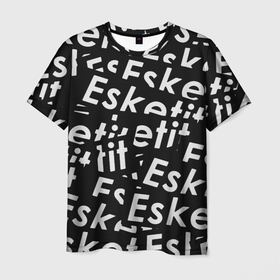 Мужская футболка 3D с принтом Esskeetit rap в Новосибирске, 100% полиэфир | прямой крой, круглый вырез горловины, длина до линии бедер | 