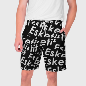 Мужские шорты 3D с принтом Esskeetit rap в Тюмени,  полиэстер 100% | прямой крой, два кармана без застежек по бокам. Мягкая трикотажная резинка на поясе, внутри которой широкие завязки. Длина чуть выше колен | Тематика изображения на принте: 