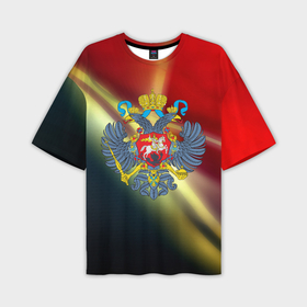 Мужская футболка oversize 3D с принтом Герб РФ патриот в Курске,  |  | 