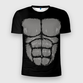 Мужская футболка 3D Slim с принтом Торс кинг конга в Курске, 100% полиэстер с улучшенными характеристиками | приталенный силуэт, круглая горловина, широкие плечи, сужается к линии бедра | 