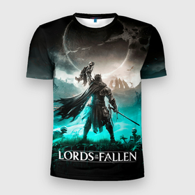 Мужская футболка 3D Slim с принтом Темный крестоносец lords of the fallen в Кировске, 100% полиэстер с улучшенными характеристиками | приталенный силуэт, круглая горловина, широкие плечи, сужается к линии бедра | 