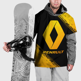 Накидка на куртку 3D с принтом Renault   gold gradient в Кировске, 100% полиэстер |  | 