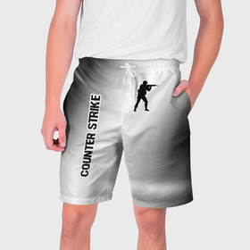 Мужские шорты 3D с принтом Counter Strike glitch на светлом фоне вертикально в Тюмени,  полиэстер 100% | прямой крой, два кармана без застежек по бокам. Мягкая трикотажная резинка на поясе, внутри которой широкие завязки. Длина чуть выше колен | 