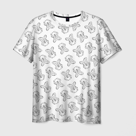 Мужская футболка 3D с принтом Сончас у мишек   принт раскраска в Кировске, 100% полиэфир | прямой крой, круглый вырез горловины, длина до линии бедер | 