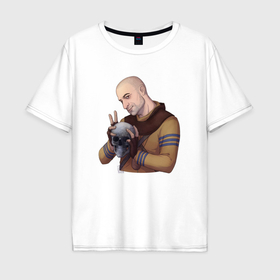 Мужская футболка хлопок Oversize с принтом Master mirror в Санкт-Петербурге, 100% хлопок | свободный крой, круглый ворот, “спинка” длиннее передней части | 