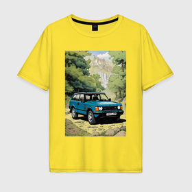 Мужская футболка хлопок Oversize с принтом Land Rover   Range Rover 1998 , 100% хлопок | свободный крой, круглый ворот, “спинка” длиннее передней части | Тематика изображения на принте: 