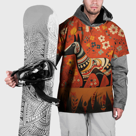 Накидка на куртку 3D с принтом Бультерьер в фолк арт стиле в Кировске, 100% полиэстер |  | Тематика изображения на принте: 