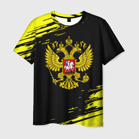 Мужская футболка 3D с принтом Имперская Россия герб в Кировске, 100% полиэфир | прямой крой, круглый вырез горловины, длина до линии бедер | 