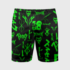 Мужские шорты спортивные с принтом Berserk neon green ,  |  | 