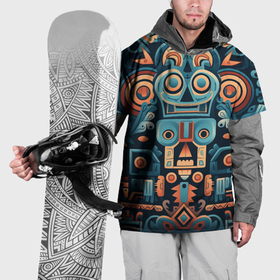 Накидка на куртку 3D с принтом Симметричный абстрактный паттерн в ацтекском стиле в Петрозаводске, 100% полиэстер |  | 