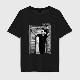 Мужская футболка хлопок Oversize с принтом Depeche Mode   Dave Gahan позирует , 100% хлопок | свободный крой, круглый ворот, “спинка” длиннее передней части | Тематика изображения на принте: 