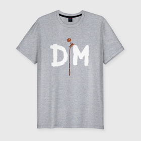 Мужская футболка хлопок Slim с принтом Depeche Mode   enjoy the silence сингл в Екатеринбурге, 92% хлопок, 8% лайкра | приталенный силуэт, круглый вырез ворота, длина до линии бедра, короткий рукав | Тематика изображения на принте: 