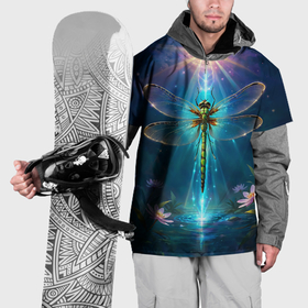 Накидка на куртку 3D с принтом Мистическая стрекоза в Тюмени, 100% полиэстер |  | Тематика изображения на принте: 
