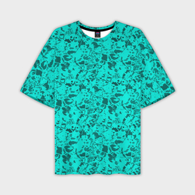 Мужская футболка oversize 3D с принтом Текстура камень цвета морской волны в Курске,  |  | Тематика изображения на принте: 
