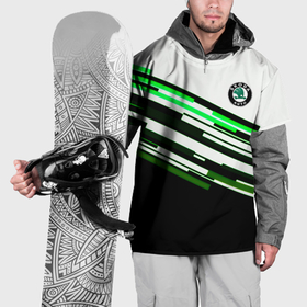 Накидка на куртку 3D с принтом Skoda sport stripes line в Кировске, 100% полиэстер |  | Тематика изображения на принте: 