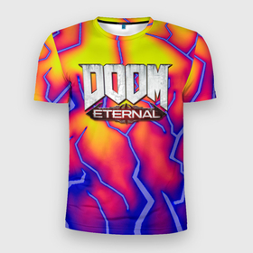 Мужская футболка 3D Slim с принтом Doom eternal srotm shadow , 100% полиэстер с улучшенными характеристиками | приталенный силуэт, круглая горловина, широкие плечи, сужается к линии бедра | 