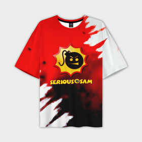 Мужская футболка oversize 3D с принтом Serious Sam blood game в Екатеринбурге,  |  | 