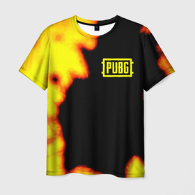 Мужская футболка 3D с принтом PlayerUnknowns Battlegrounds fire в Тюмени, 100% полиэфир | прямой крой, круглый вырез горловины, длина до линии бедер | 
