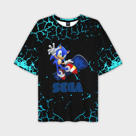 Мужская футболка oversize 3D с принтом Sonic sega game ,  |  | 