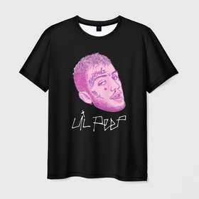 Мужская футболка 3D с принтом Lil Peep rip 21 в Тюмени, 100% полиэфир | прямой крой, круглый вырез горловины, длина до линии бедер | 