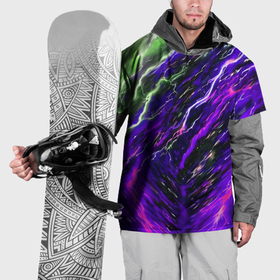 Накидка на куртку 3D с принтом Фиолетовые зловещие молнии в Кировске, 100% полиэстер |  | Тематика изображения на принте: 