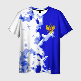 Мужская футболка 3D с принтом Россия спортивная коллекция 2023 в Екатеринбурге, 100% полиэфир | прямой крой, круглый вырез горловины, длина до линии бедер | Тематика изображения на принте: 