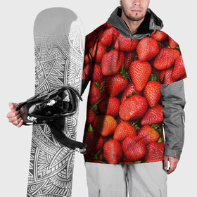 Накидка на куртку 3D с принтом Много клубники в Екатеринбурге, 100% полиэстер |  | 