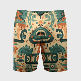 Мужские шорты спортивные с принтом Абстрактный узор в мексиканском фолк арт стиле в Санкт-Петербурге,  |  | 