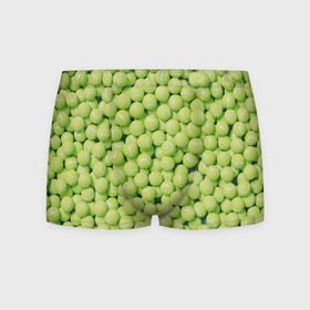 Мужские трусы 3D с принтом Много теннисных мячей в Курске, 50% хлопок, 50% полиэстер | классическая посадка, на поясе мягкая тканевая резинка | 
