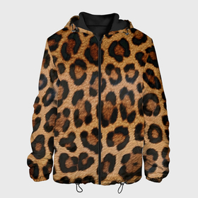 Мужская куртка 3D с принтом Leopards texture в Екатеринбурге, ткань верха — 100% полиэстер, подклад — флис | прямой крой, подол и капюшон оформлены резинкой с фиксаторами, два кармана без застежек по бокам, один большой потайной карман на груди. Карман на груди застегивается на липучку | 