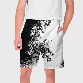 Мужские шорты 3D с принтом Иллюстрация свободы ,  полиэстер 100% | прямой крой, два кармана без застежек по бокам. Мягкая трикотажная резинка на поясе, внутри которой широкие завязки. Длина чуть выше колен | 
