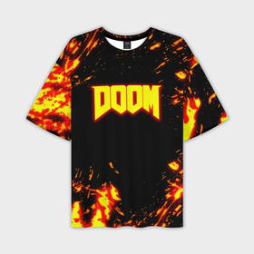 Мужская футболка oversize 3D с принтом Doom огненный марс в Петрозаводске,  |  | Тематика изображения на принте: 